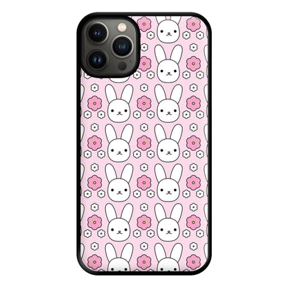 Bunnies And Flowers Pattern Phone Case for iPhone 13