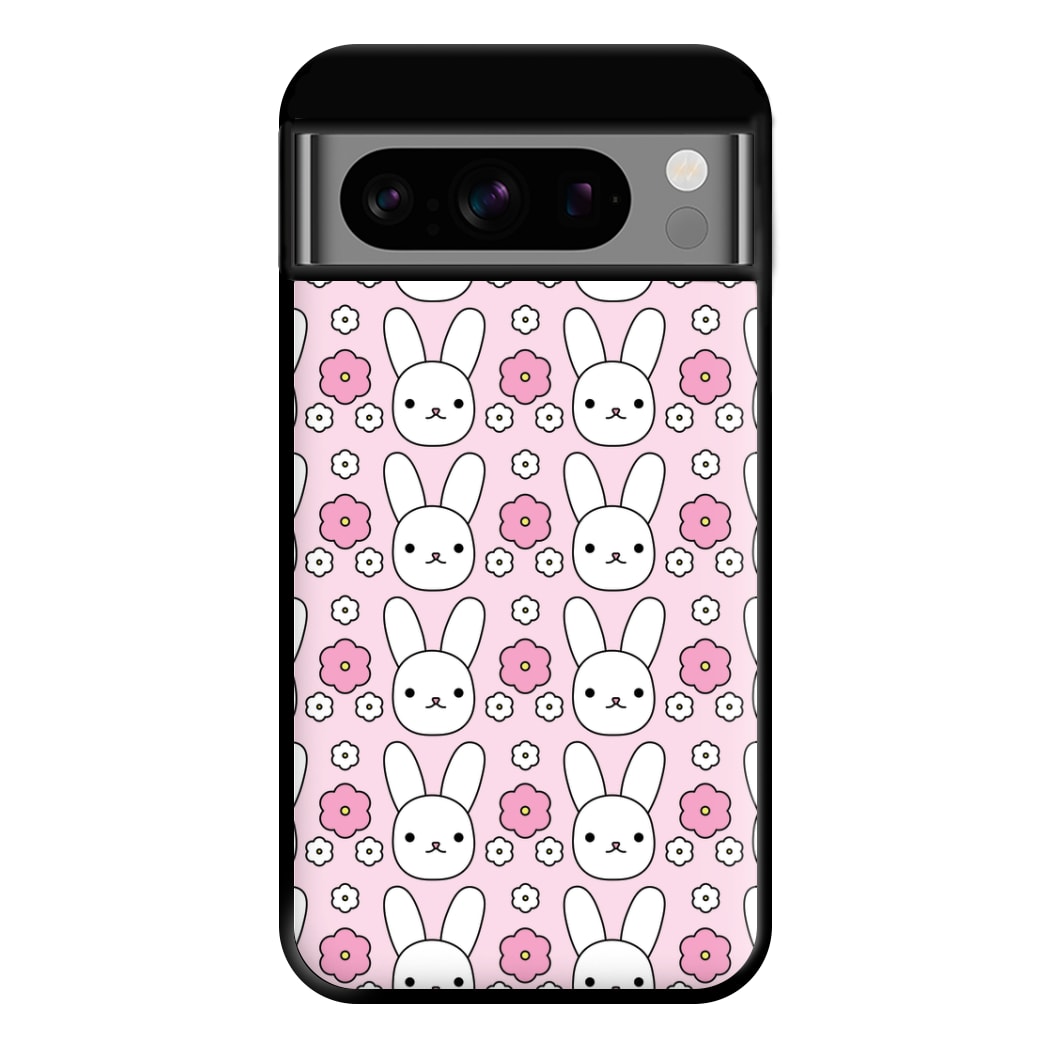 Bunnies And Flowers Pattern Phone Case for Google Pixel 8 Pro