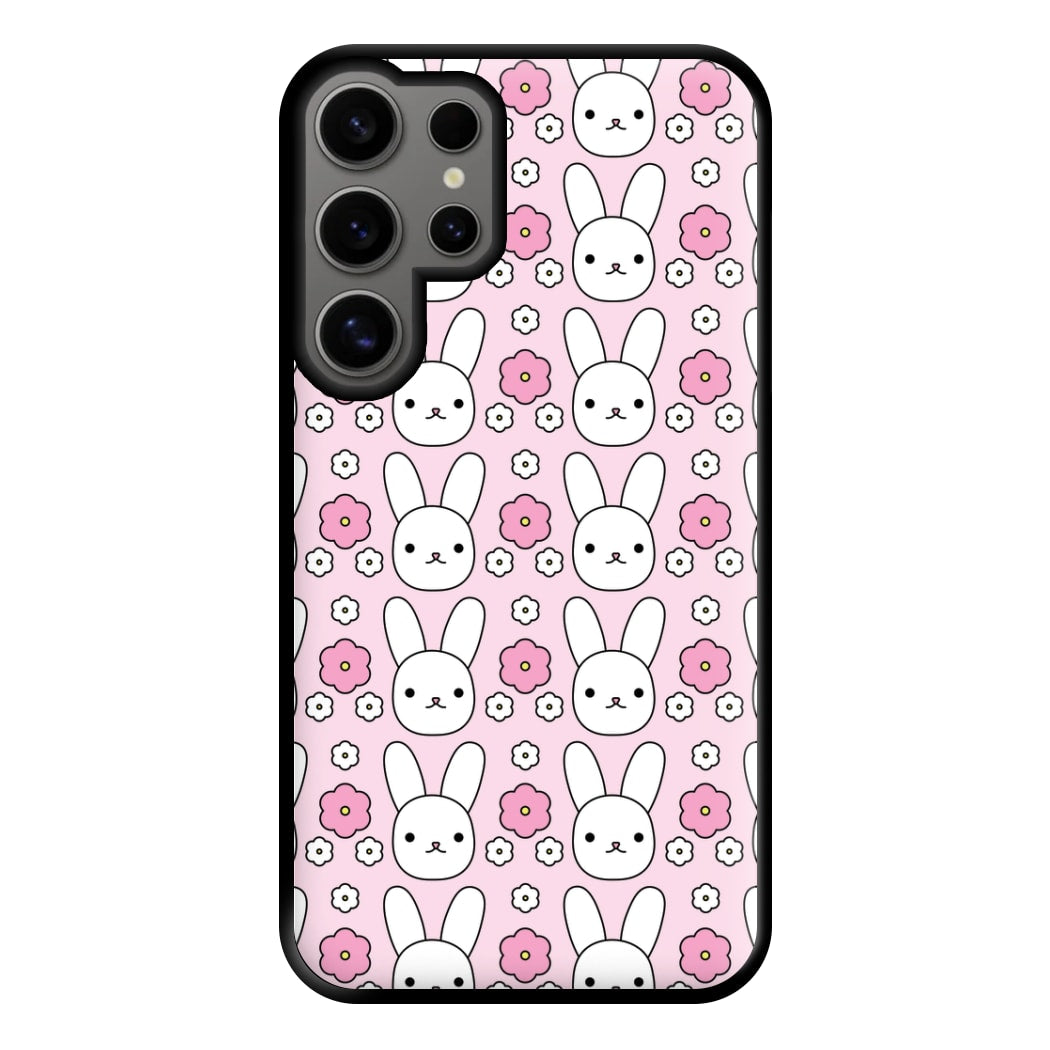 Bunnies And Flowers Pattern Phone Case for Galaxy S24 Ultra