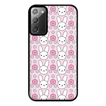 Bunnies And Flowers Pattern Phone Case for Galaxy Note 20 Ultra