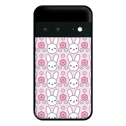 Bunnies And Flowers Pattern Phone Case for Google Pixel 6a