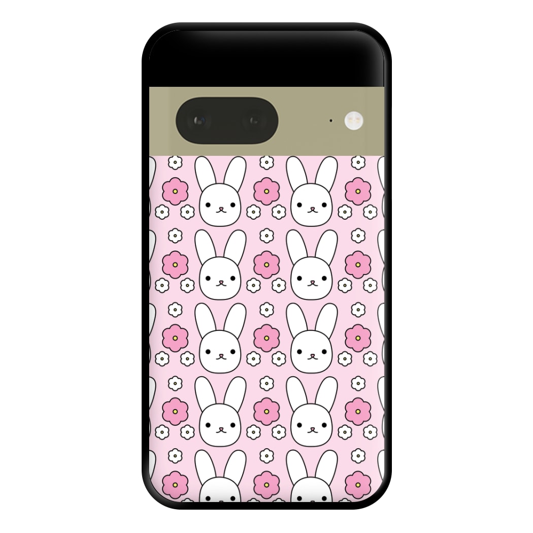 Bunnies And Flowers Pattern Phone Case for Google Pixel 7a