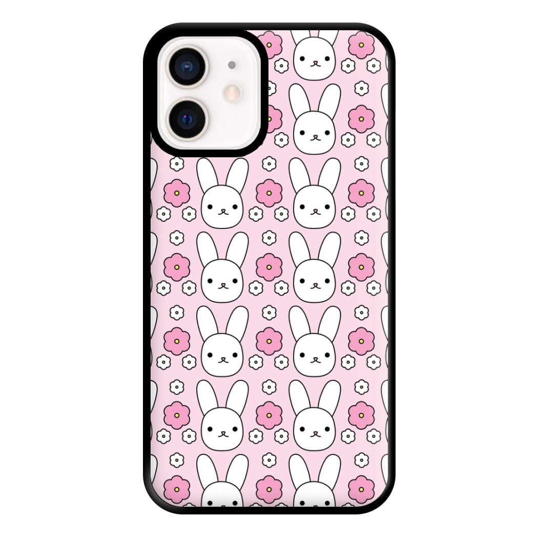 Bunnies And Flowers Pattern Phone Case for iPhone 12 Mini