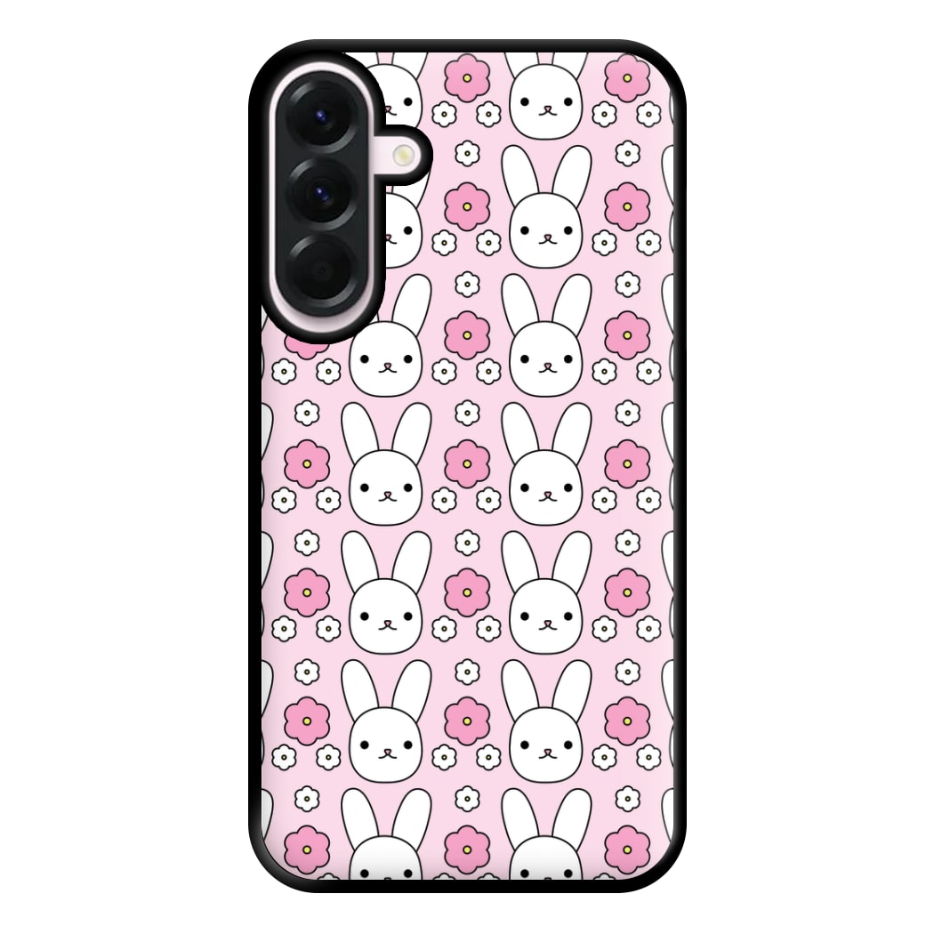 Bunnies And Flowers Pattern Phone Case for Galaxy A36