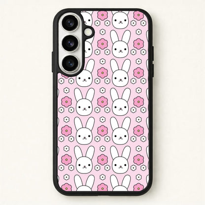 Bunnies And Flowers Pattern Phone Case for Galaxy S26