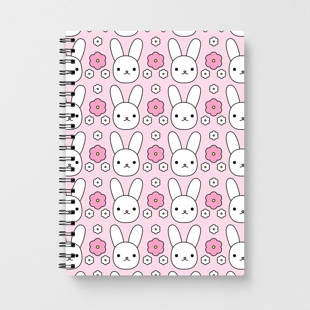 Bunnies And Flowers Pattern Notebook