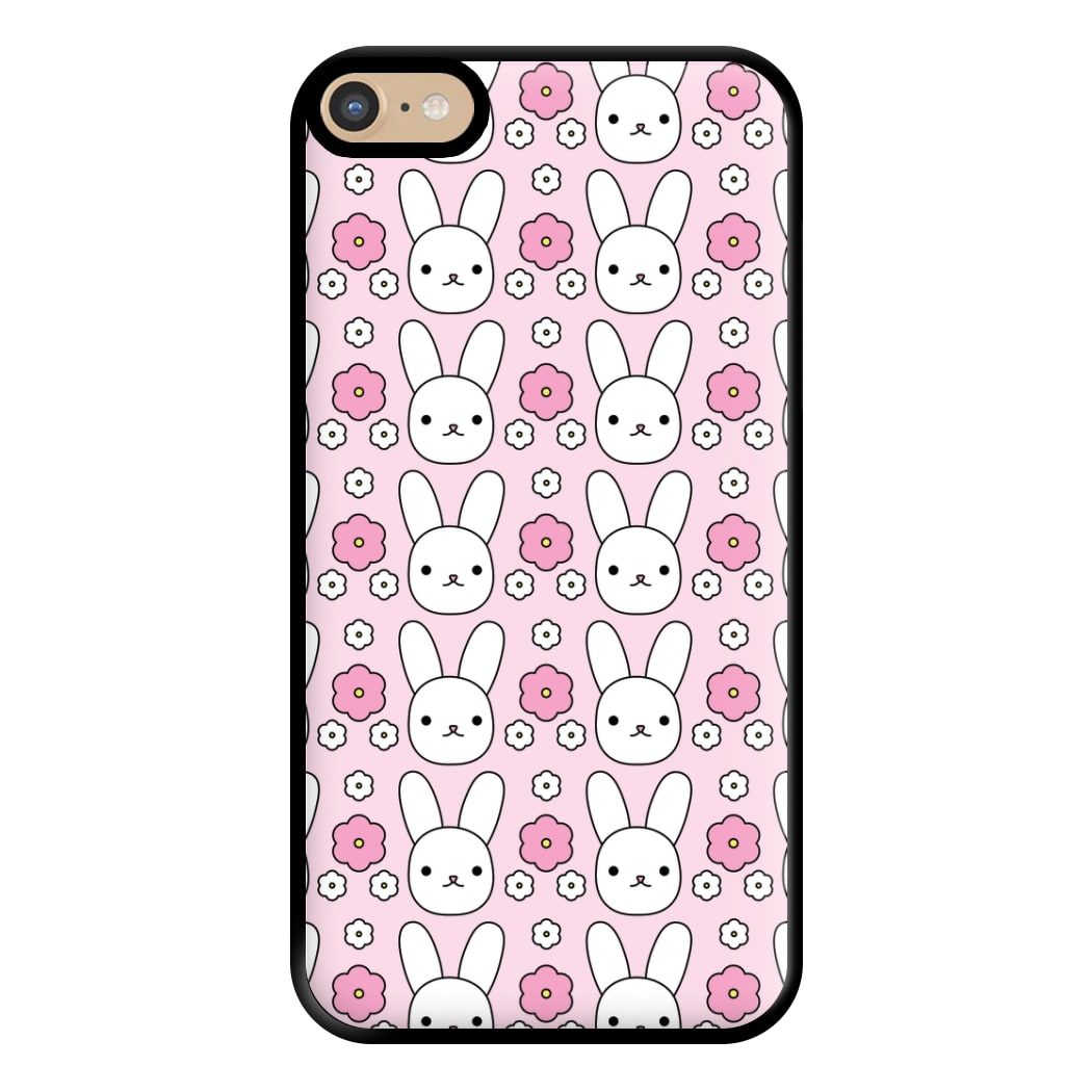 Bunnies And Flowers Pattern Phone Case for iPhone 6 Plus / 7 Plus / 8 Plus