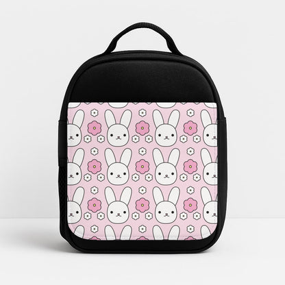 Bunnies And Flowers Pattern Insulated Lunchbox