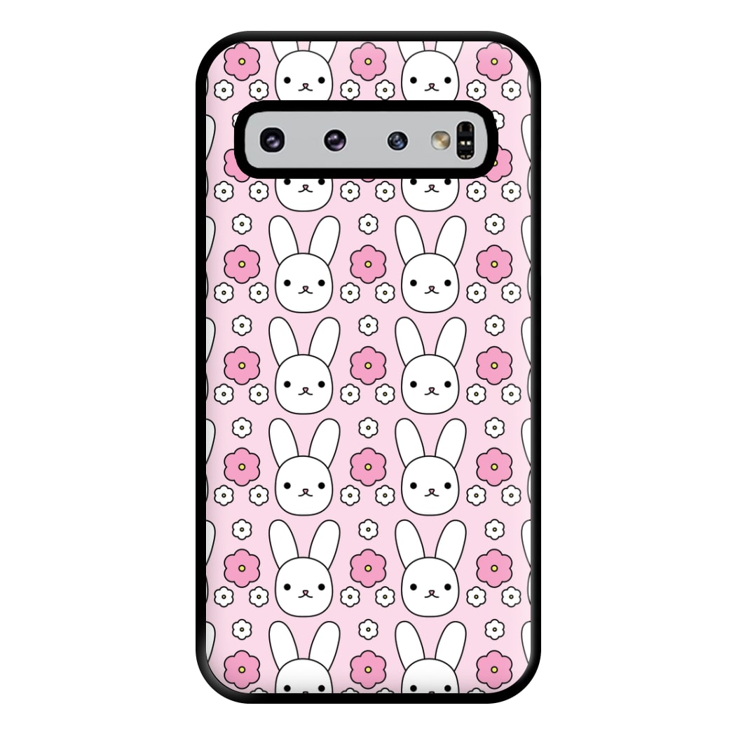 Bunnies And Flowers Pattern Phone Case for Galaxy S10 Plus