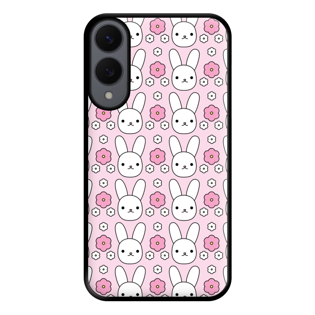 Bunnies And Flowers Pattern Phone Case for Galaxy S25 Edge