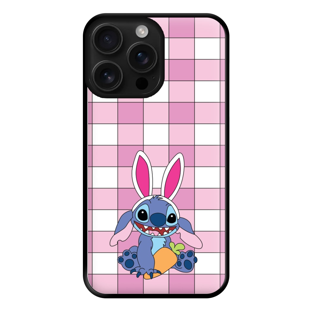 Easter Bunny Blue Alien Phone Case for iPhone 16 Pro Max