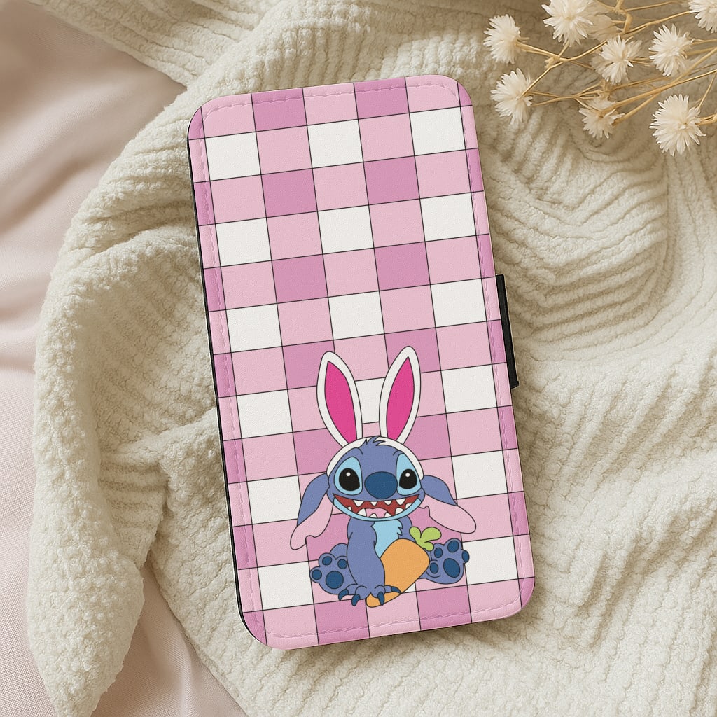 Easter Bunny Blue Alien Wallet Phone Case