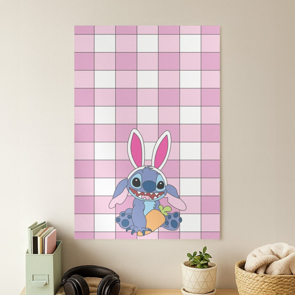 Easter Bunny Blue Alien Poster
