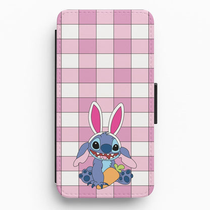 Easter Bunny Blue Alien Flip / Wallet Phone Case