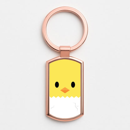 Yellow Chick Rose Gold Keyring