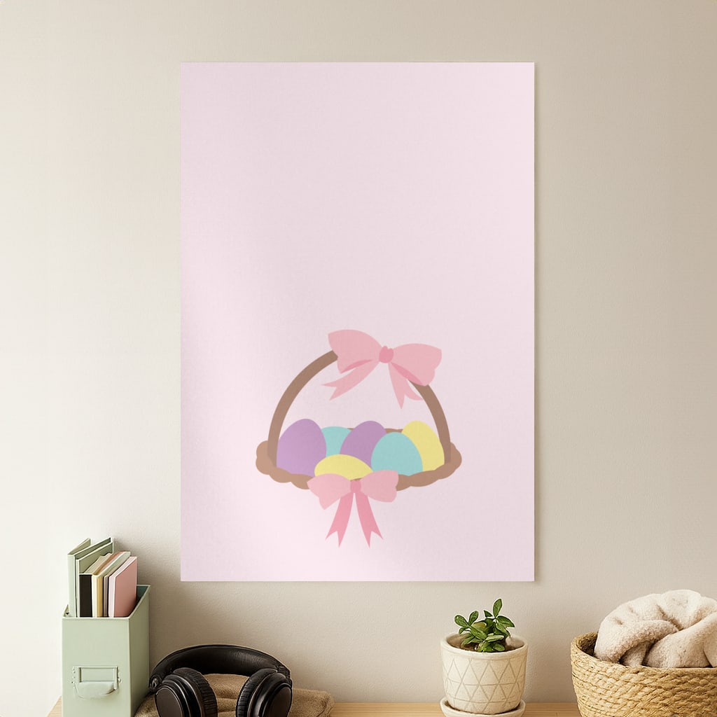 Pink Easter Basket Poster