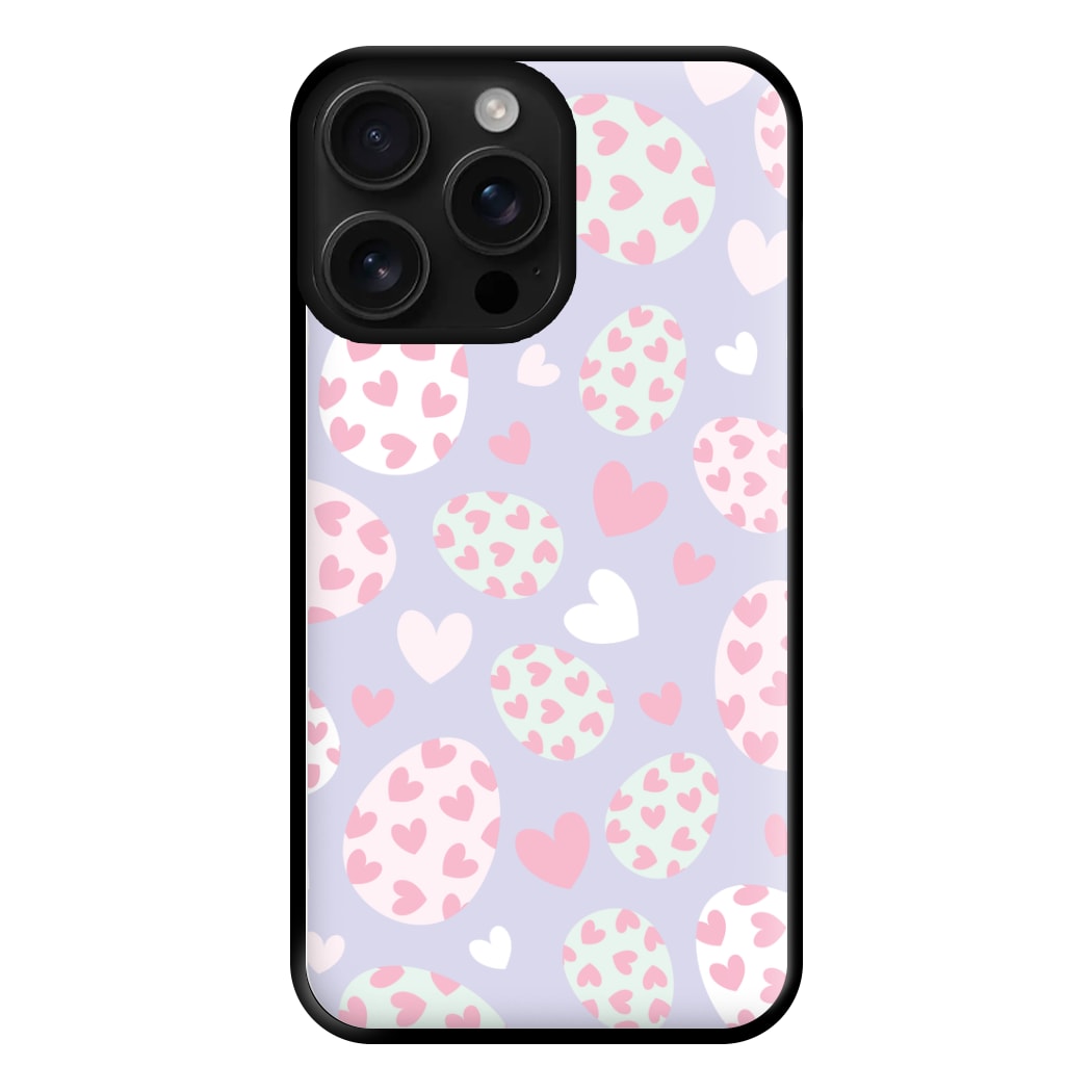 Heart Easter Eggs Pattern Phone Case for iPhone 16 Pro Max