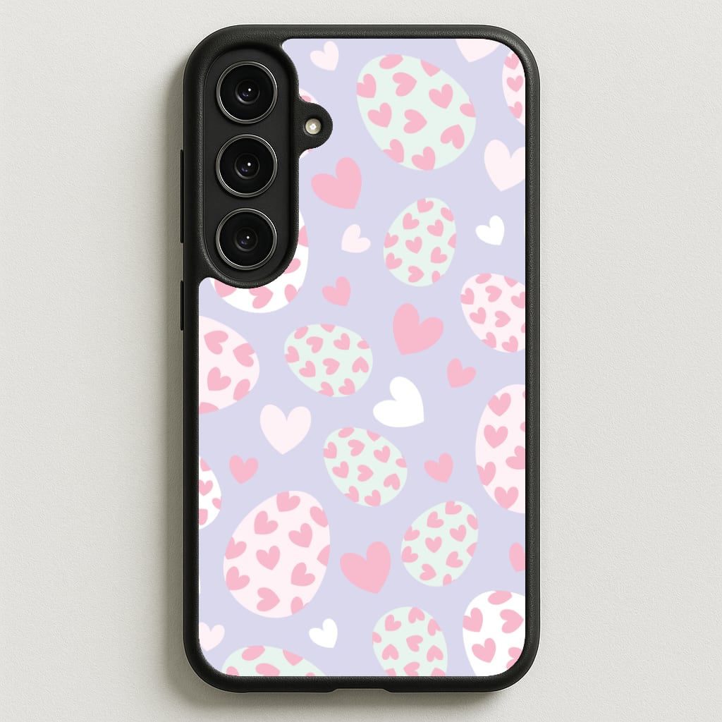 Heart Easter Eggs Pattern Phone Case for Galaxy S25FE