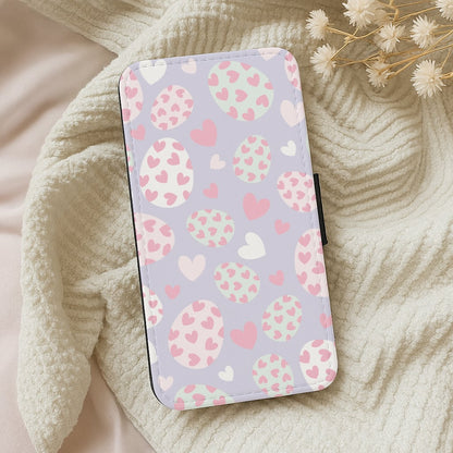 Heart Easter Eggs Pattern Wallet Phone Case
