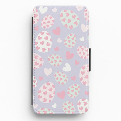 Heart Easter Eggs Pattern Flip / Wallet Phone Case
