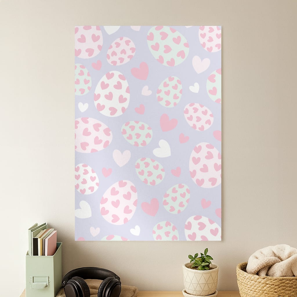 Heart Easter Eggs Pattern Poster