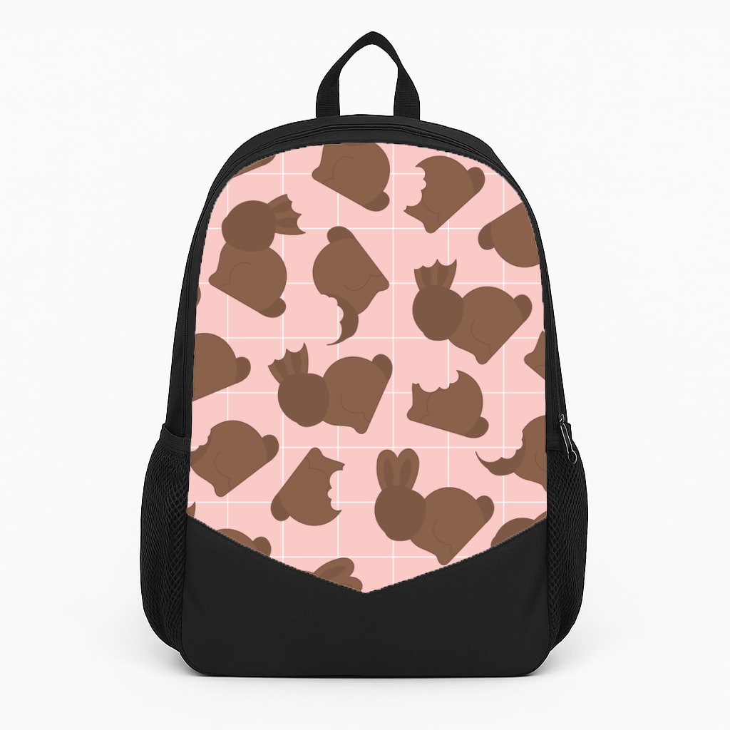 Chocolate Easter Bunny Pattern Large Backpack