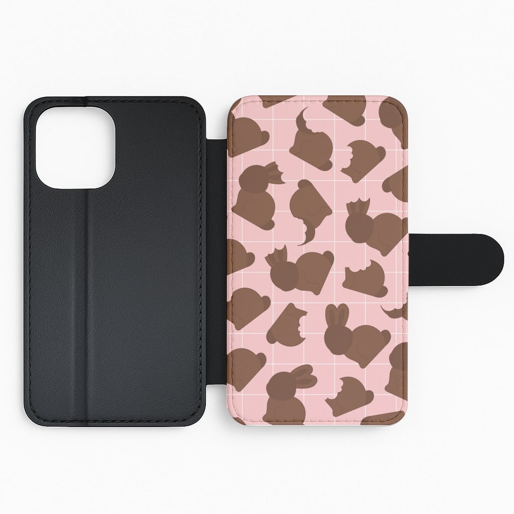 Chocolate Easter Bunny Pattern Flip Phone Case