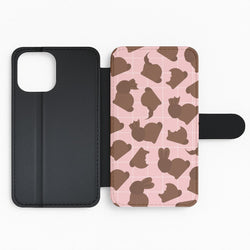 Chocolate Easter Bunny Pattern Flip Phone Case