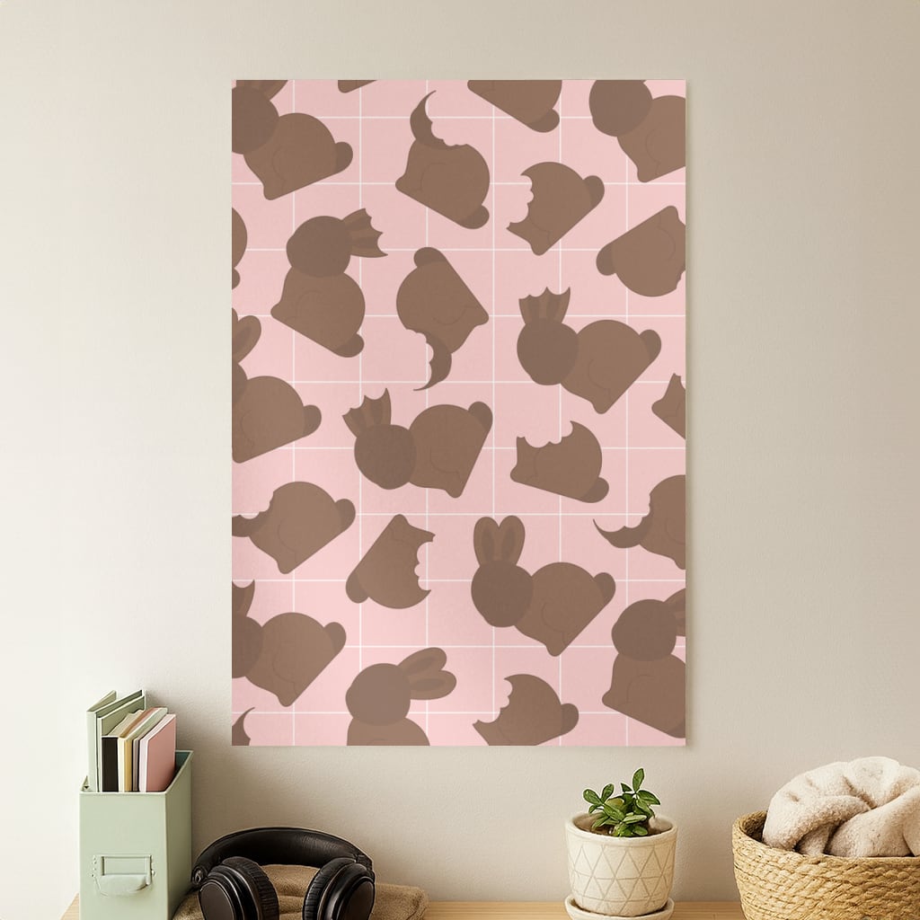 Chocolate Easter Bunny Pattern Poster