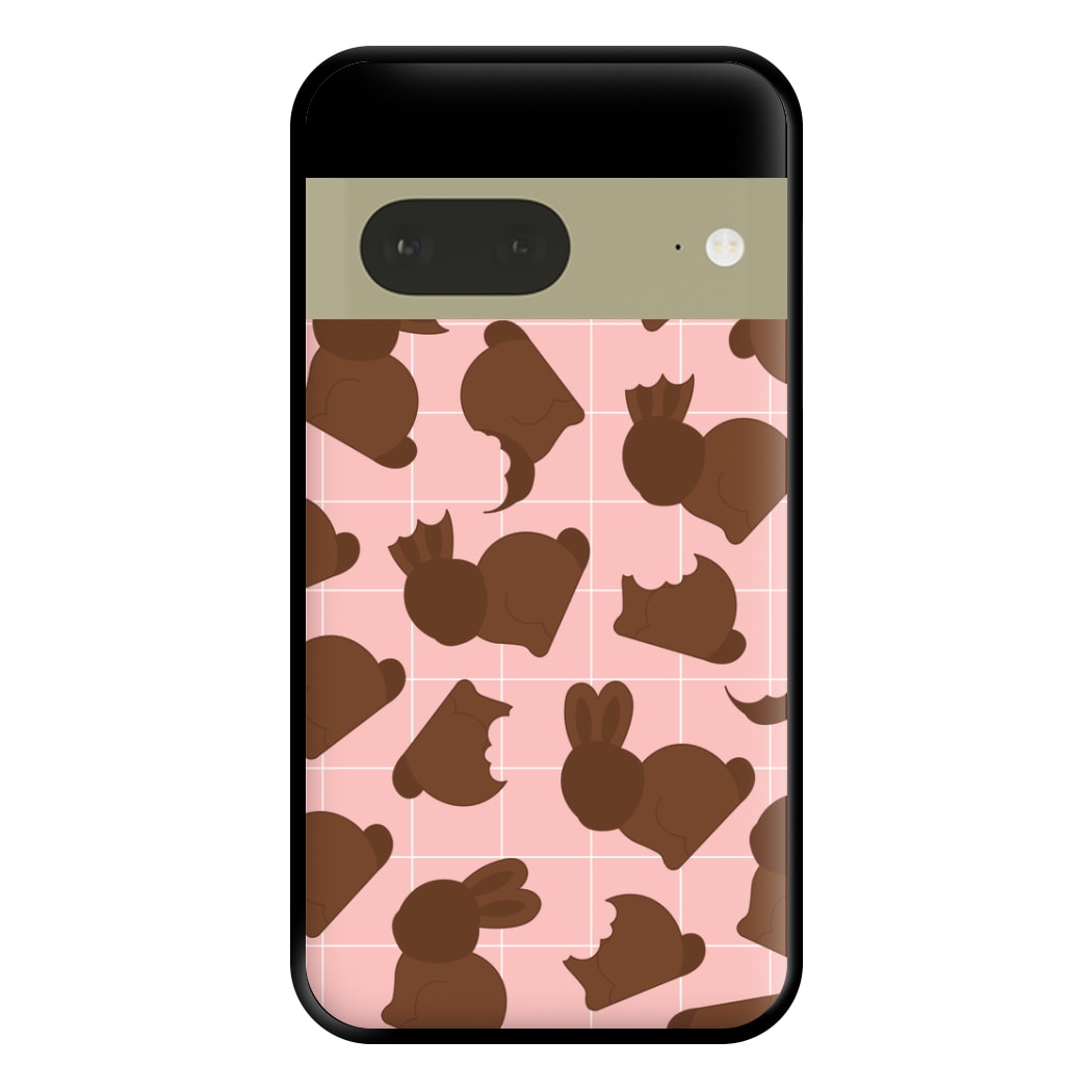 Chocolate Easter Bunny Pattern Phone Case for Google Pixel 7a