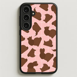 Chocolate Easter Bunny Pattern Phone Case for Galaxy S25FE