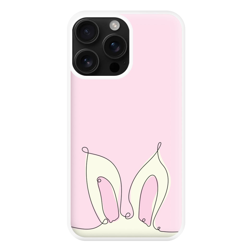 Outline Bunny Ears Phone Case for iPhone 16 Pro Max