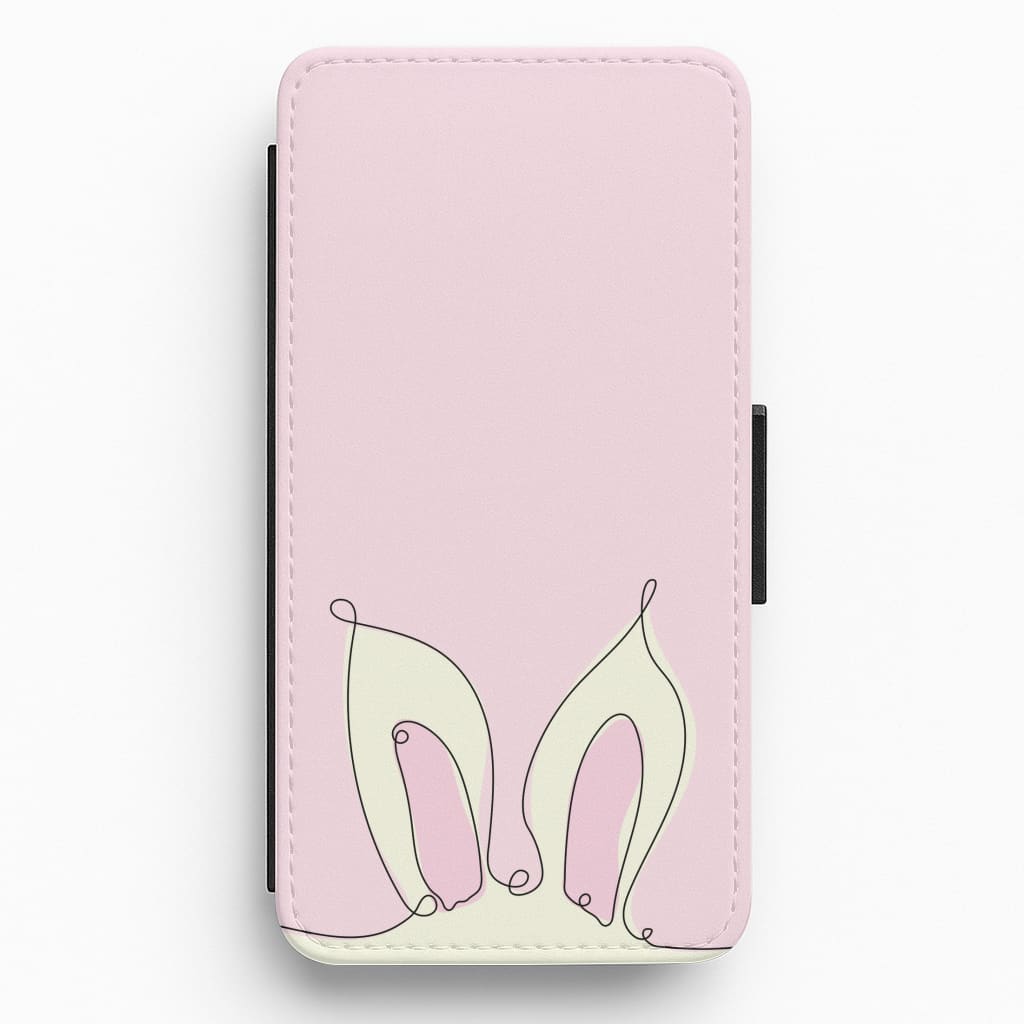 Outline Bunny Ears Flip / Wallet Phone Case