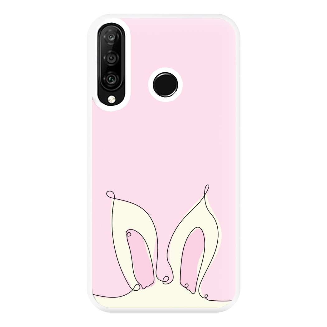 Outline Bunny Ears Phone Case for Huawei P30 Lite