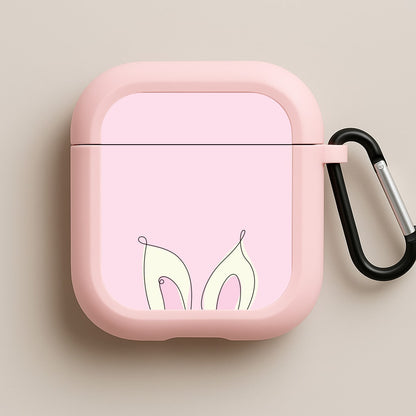 Outline Bunny Ears Pink AirPods Case