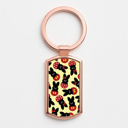 Mouse Peeps Pattern Rose Gold Keyring