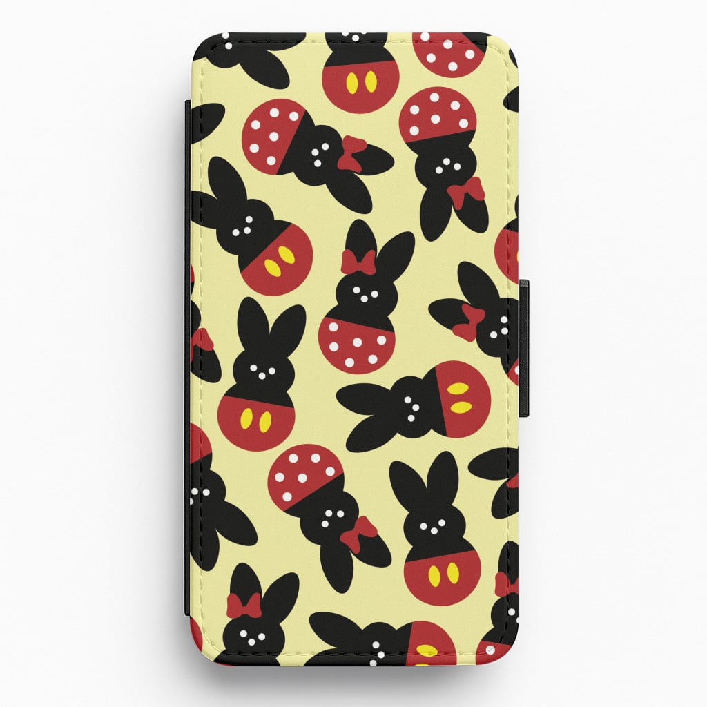 Mouse Peeps Pattern Flip / Wallet Phone Case