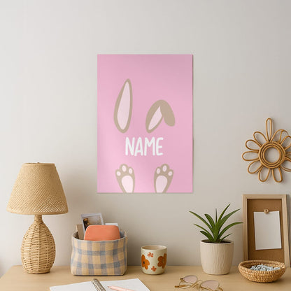 Brown Bunny Personalised Art Print