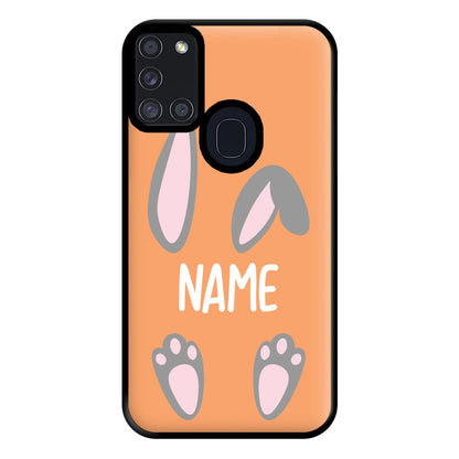 Grey Bunny Personalised Phone Case for Galaxy A21s
