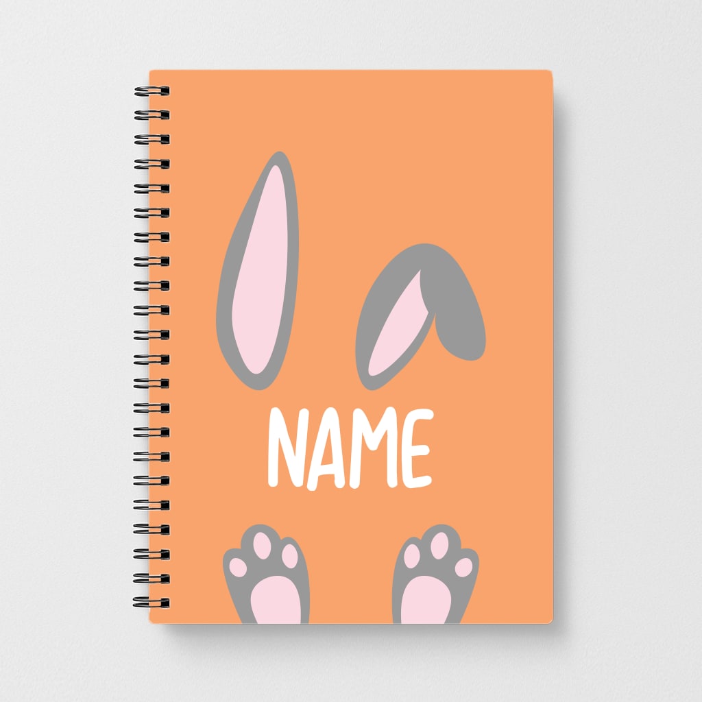 Grey Bunny Personalised Notebook