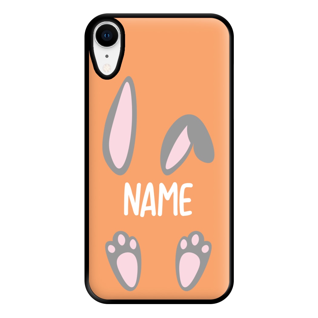 Grey Bunny Personalised Phone Case for iPhone XR