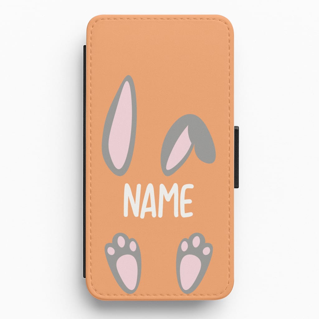 Grey Bunny Personalised Flip / Wallet Phone Case