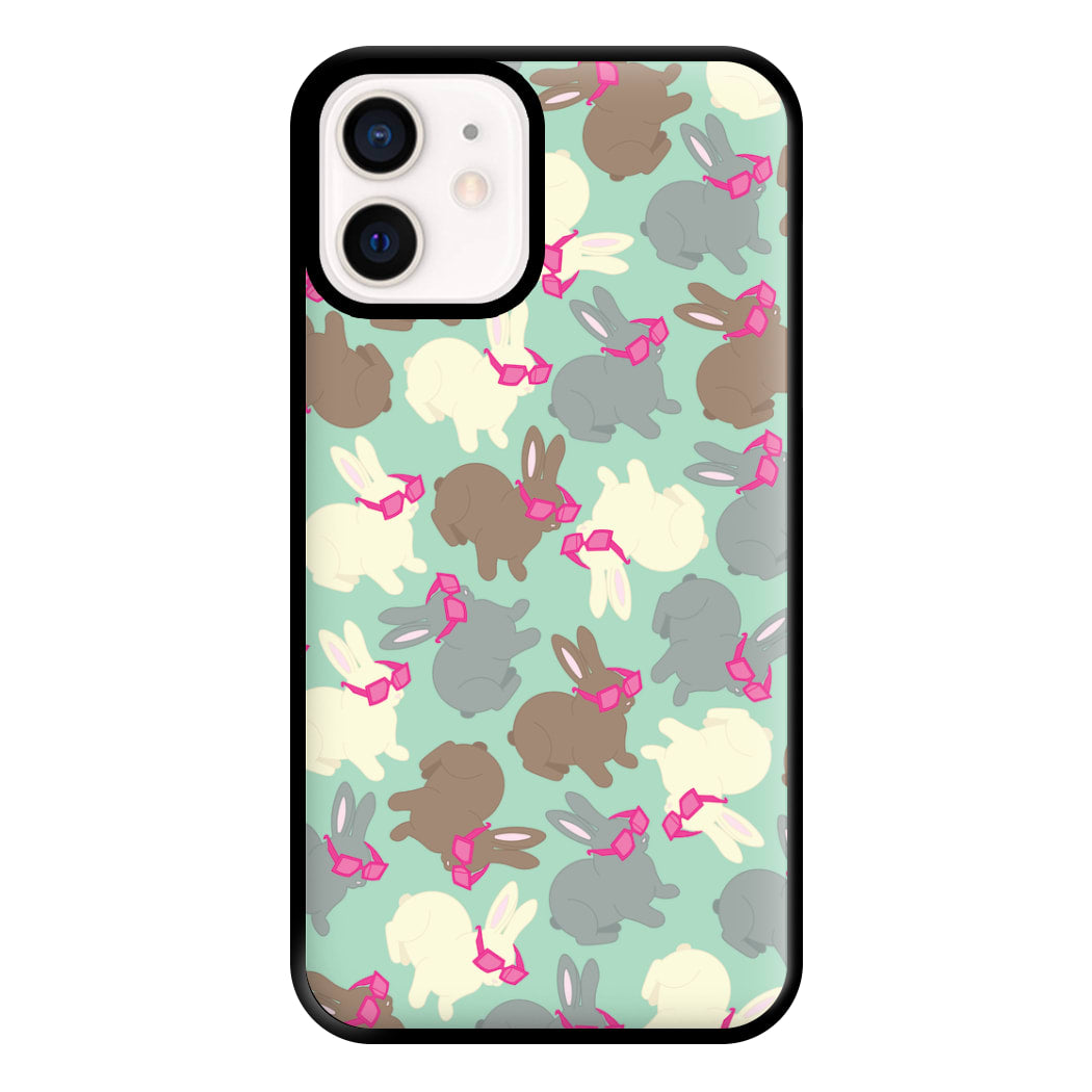 Bunny With Glasses Pattern Phone Case for iPhone 13 Mini