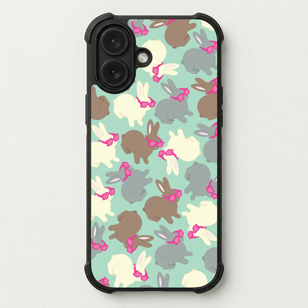 Bunny With Glasses Pattern Phone Case — Bumper case