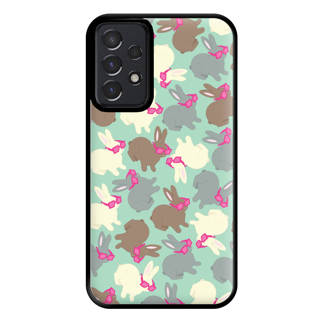 Bunny With Glasses Pattern Phone Case for Galaxy A52 / A52s