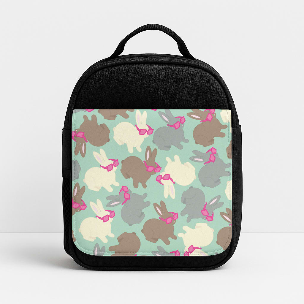 Bunny With Glasses Pattern Lunchbox