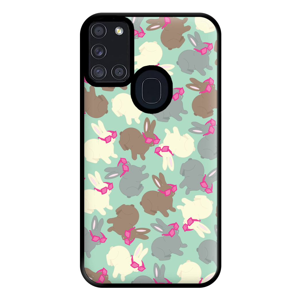 Bunny With Glasses Pattern Phone Case for Galaxy A21s