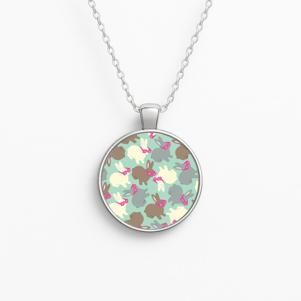 Bunny With Glasses Pattern Necklace