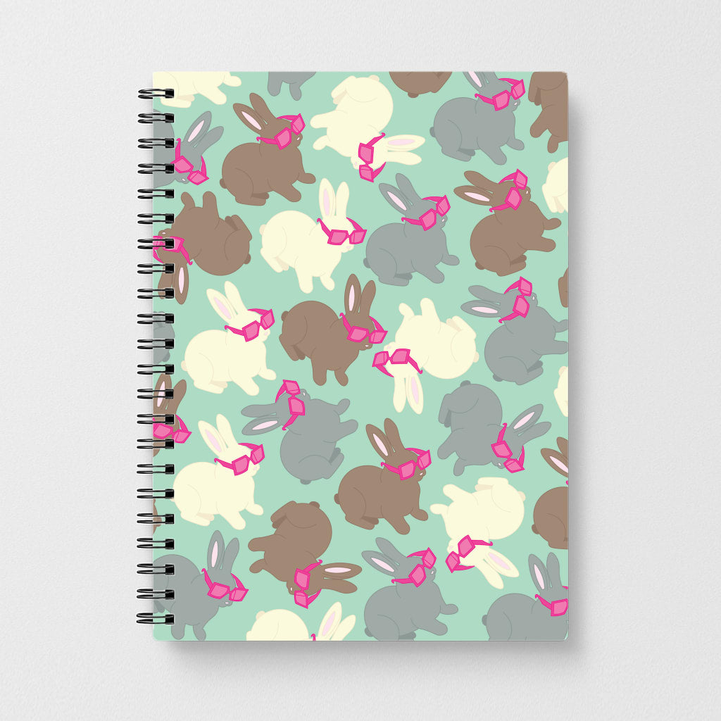Bunny With Glasses Pattern Notebook