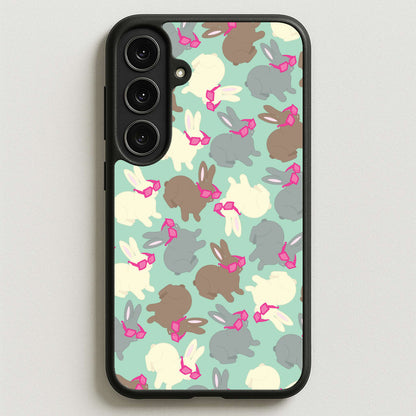 Bunny With Glasses Pattern Phone Case for Galaxy S25FE